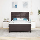 Box spring seng med hovedgærde Mørkebrun 140 x 200 cm Stof