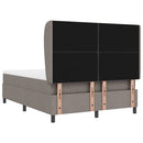 Box spring seng med hovedgærde Gråbrun 140 x 200 cm Stof