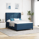 Box spring seng med hovedgærde Blå 140 x 200 cm Stof