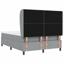 Box spring seng med hovedgærde Lysegrå 160 x 200 cm Stof