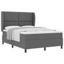 Box spring seng med hovedgærde Mørkegrå 160 x 200 cm Stof