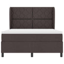 Box spring seng med hovedgærde Mørkebrun 160 x 200 cm Stof
