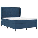 Box spring seng med hovedgærde Blå 160 x 200 cm Stof