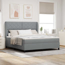 Box spring seng med hovedgærde Lysegrå 180 x 200 cm Stof
