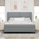 Box spring seng med hovedgærde Lysegrå 180 x 200 cm Stof