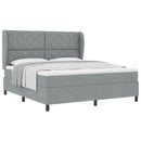 Box spring seng med hovedgærde Lysegrå 180 x 200 cm Stof