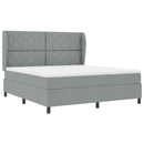 Box spring seng med hovedgærde Lysegrå 180 x 200 cm Stof