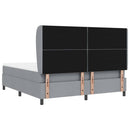 Box spring seng med hovedgærde Lysegrå 180 x 200 cm Stof