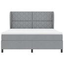 Box spring seng med hovedgærde Lysegrå 180 x 200 cm Stof