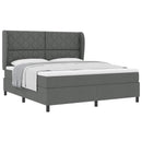 Box spring seng med hovedgærde Mørkegrå 180 x 200 cm Stof