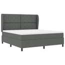 Box spring seng med hovedgærde Mørkegrå 180 x 200 cm Stof