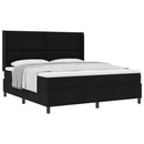 Box spring seng med hovedgærde Sort 180 x 200 cm Stof