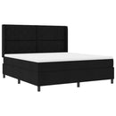 Box spring seng med hovedgærde Sort 180 x 200 cm Stof