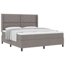 Box spring seng med hovedgærde Gråbrun 180 x 200 cm Stof