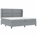 Box spring seng med hovedgærde Lysegrå 200 x 200 cm Stof
