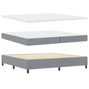 Box spring seng med hovedgærde Lysegrå 200 x 200 cm Stof