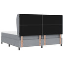 Box spring seng med hovedgærde Lysegrå 200 x 200 cm Stof