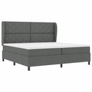 Box spring seng med hovedgærde Mørkegrå 200 x 200 cm Stof