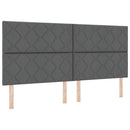 Box spring seng med hovedgærde Mørkegrå 200 x 200 cm Stof