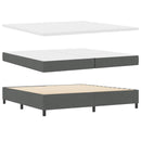 Box spring seng med hovedgærde Mørkegrå 200 x 200 cm Stof