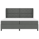 Box spring seng med hovedgærde Mørkegrå 200 x 200 cm Stof