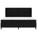 Box spring seng med hovedgærde Sort 200 x 200 cm Stof