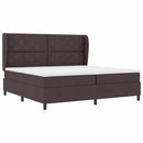 Box spring seng med hovedgærde Mørkebrun 200 x 200 cm Stof