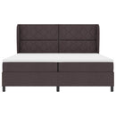 Box spring seng med hovedgærde Mørkebrun 200 x 200 cm Stof