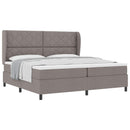 Box spring seng med hovedgærde Gråbrun 200 x 200 cm Stof