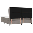 Box spring seng med hovedgærde Gråbrun 200 x 200 cm Stof