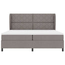 Box spring seng med hovedgærde Gråbrun 200 x 200 cm Stof