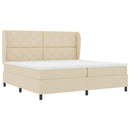 Box spring seng med hovedgærde Creme 200 x 200 cm Stof