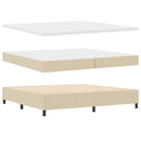 Box spring seng med hovedgærde Creme 200 x 200 cm Stof