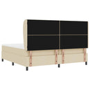 Box spring seng med hovedgærde Creme 200 x 200 cm Stof