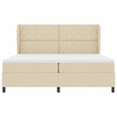 Box spring seng med hovedgærde Creme 200 x 200 cm Stof
