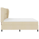 Box spring seng med hovedgærde Creme 200 x 200 cm Stof