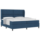 Box spring seng med hovedgærde Blå 200 x 200 cm Stof