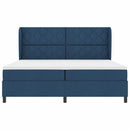 Box spring seng med hovedgærde Blå 200 x 200 cm Stof