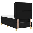 Box spring seng med madras med hovedgærde Sort 200 x 80 cm Stof