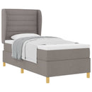 Box spring seng med hovedgærde Gråbrun 200 x 80 cm Stof