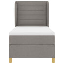 Box spring seng med hovedgærde Gråbrun 200 x 80 cm Stof