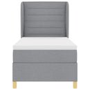 Box spring seng med madras Lysegrå 190 x 90 cm Stof