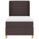 Box spring seng med madras Mørk Brun 190 x 90 cm Stof