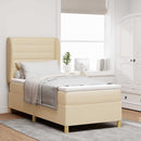 Box spring seng med madras Creme 190 x 90 cm Stof