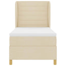 Box spring seng med madras Creme 190 x 90 cm Stof