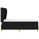 Box spring seng med madras med hovedgærde Sort 200 x 90 cm Stof
