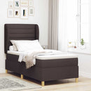 Box spring seng med madras Mørk Brun 200 x 90 cm Stof