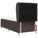 Box spring seng med madras Mørk Brun 200 x 90 cm Stof