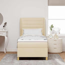 Box spring seng med madras Creme 200 x 100 cm Stof