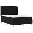 Box spring seng med madras Sort 190 x 140 cm Stof
